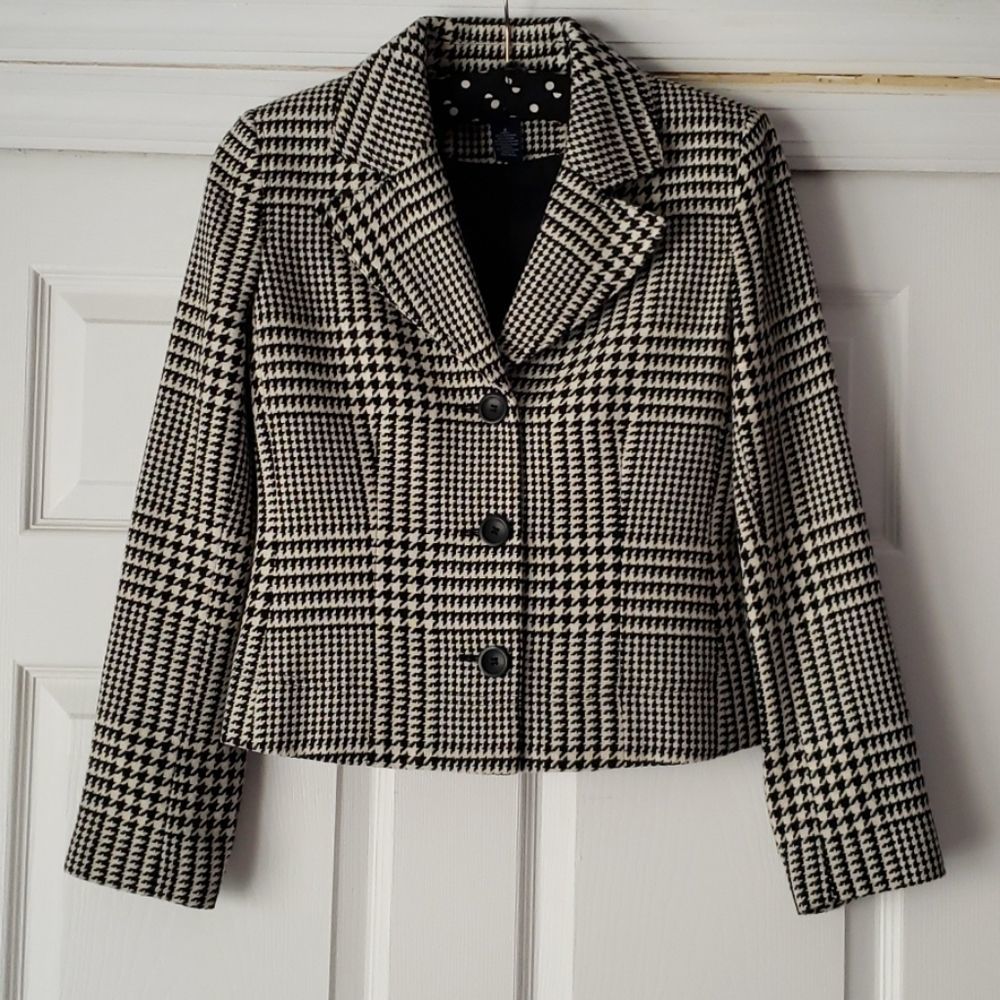 ANN TAYLOR houndstooth blazer